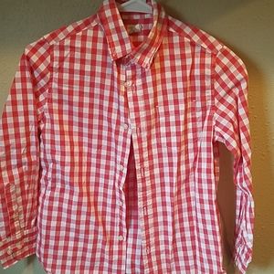 Boys crewcuts red checkered shirt